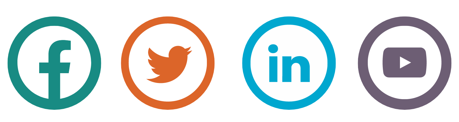 Icons: Facebook, Twitter, LinkedIn and YouTube